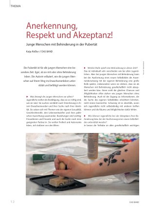 Vorschauseite 1: Anerkennung, Respekt und Akzeptanz! Junge Menschen mit Behinderung in der Pubertät
