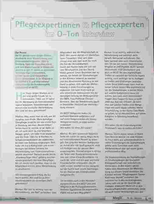 Vorschauseite 1: Pflegeexpertinnen und Pflegeexperten im O-Ton Interview
