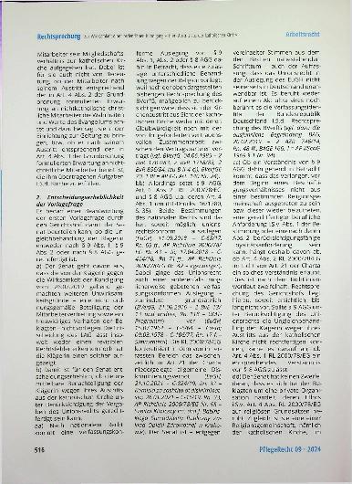 Vorschauseite 6: Zur Wirksamkeit einer ordentlichen Kündigung - hier: Austritt aus der katholischen Kirche