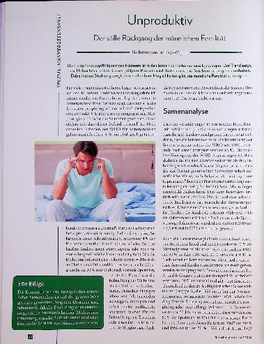 Vorschauseite 1: Unproduktiv 2 Der stille Rückgang der männlichen Fertilität