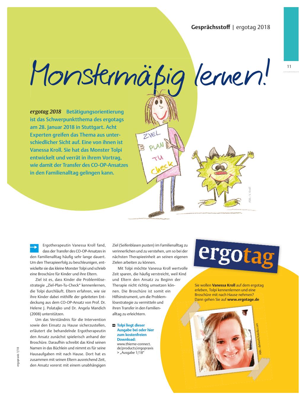 Vorschauseite 1: ergotag 2018 ? Monstermäßig lernen!