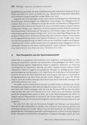Vorschauseite 4: Von Disziplinär zu Interdisziplinär: Vier Perspektiven auf Bewegungsförderung in Pflegeeinrichtungen mit digitalen Technologien - theoretische Betrachtung und Empfehlungen für die…