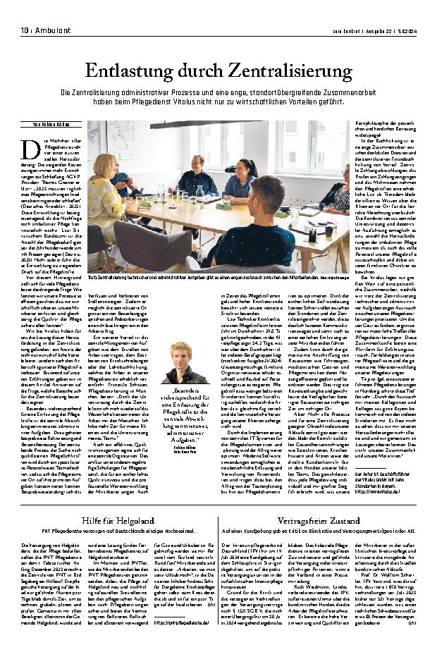 Vorschauseite 1: Entlastung durch Zentralisierung