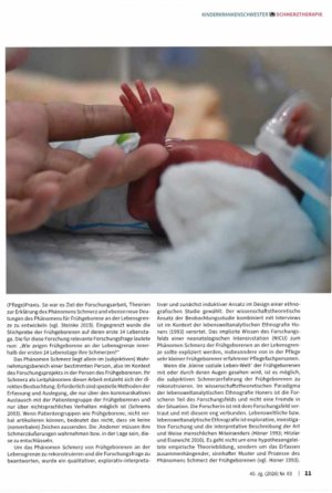 Vorschauseite 2: Der Schwerz der Frühgeborenen — Eine pflegewissewschafHiche qualitative Studie zu Frühgeborenen aw der lebensgroße.