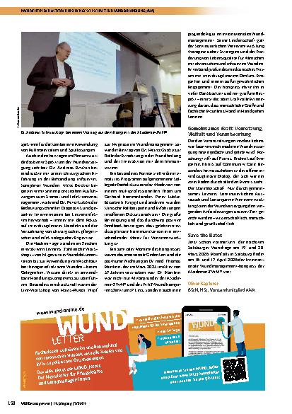 Vorschauseite 3: Frühling der Innovation: Drei Kongresse, eine Vision – fortschrittliche Wundversorgung im Fokus