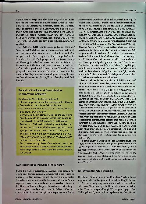 Vorschauseite 2: "Sterben ist gesund" Zu einem lebensfreundlichen Umgang mit unserer Endlichkeit