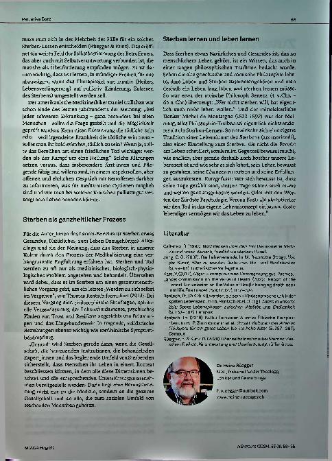 Vorschauseite 3: "Sterben ist gesund" Zu einem lebensfreundlichen Umgang mit unserer Endlichkeit