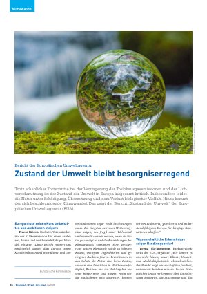 Vorschauseite 1: Zustand der Umwelt bleibt besorgniserregend