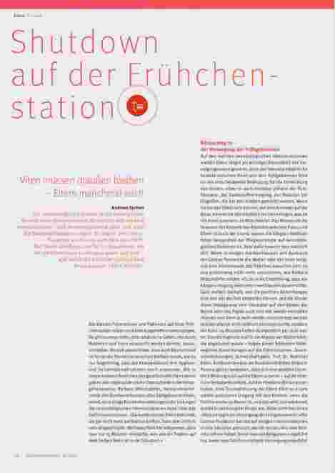 Vorschauseite 1: Shutdown auf der Frühchenstation