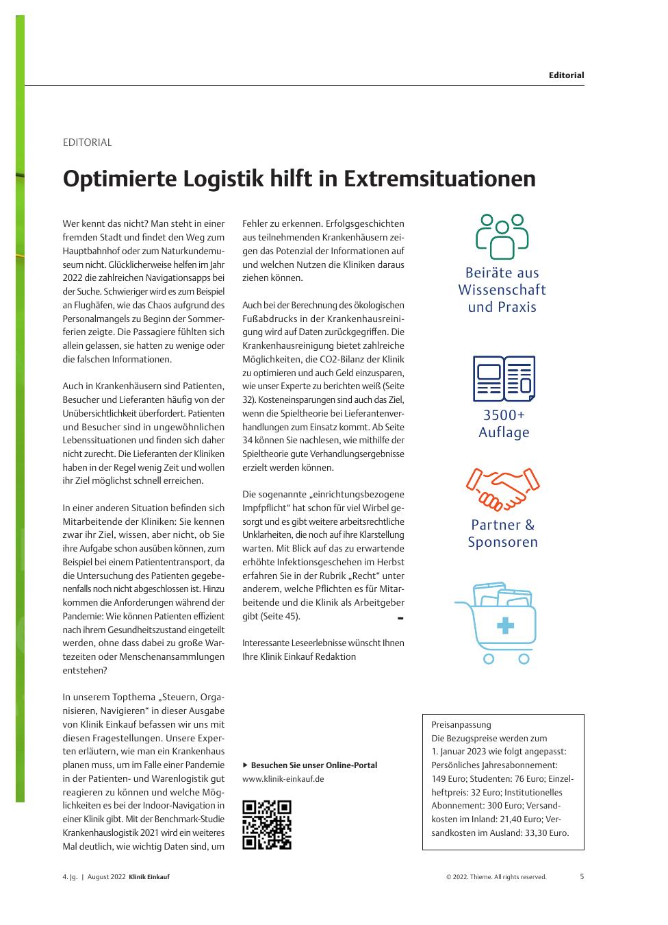 Vorschauseite 1: Optimierte Logistik hilft in Extremsituationen