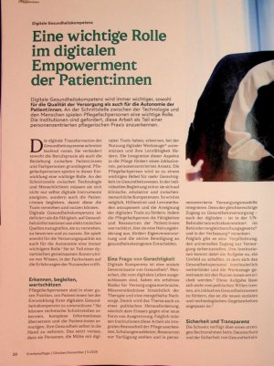 Vorschauseite 1: Eine wichtige Rolle im digitalen Empowerment der Patientinnen