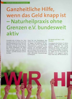 Vorschauseite 1: Ganzheitliche Hilfe, wenn das Geld knapp ist - Naturheilpraxis ohne Grenzen e. V. bundesweit aktiv