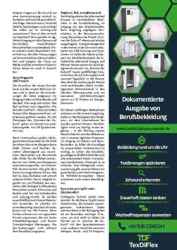 Vorschauseite 2: Nachhaltig und vernetzt zum Wohl der Gäste. Das „Zimmer der Zukunft“ – ein Modell auch für Reha-Kliniken und ihre Kunden.