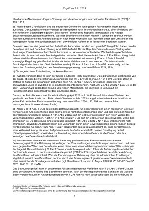 Vorschauseite 3: Zur Zuständigkeit – Art. 5, 7 und 13 ErwSÜ; §§ 26, 34 Abs. 3, 104 Abs. 1 Satz 1 FamFG