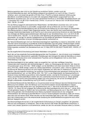 Vorschauseite 4: Zur Zuständigkeit – Art. 5, 7 und 13 ErwSÜ; §§ 26, 34 Abs. 3, 104 Abs. 1 Satz 1 FamFG