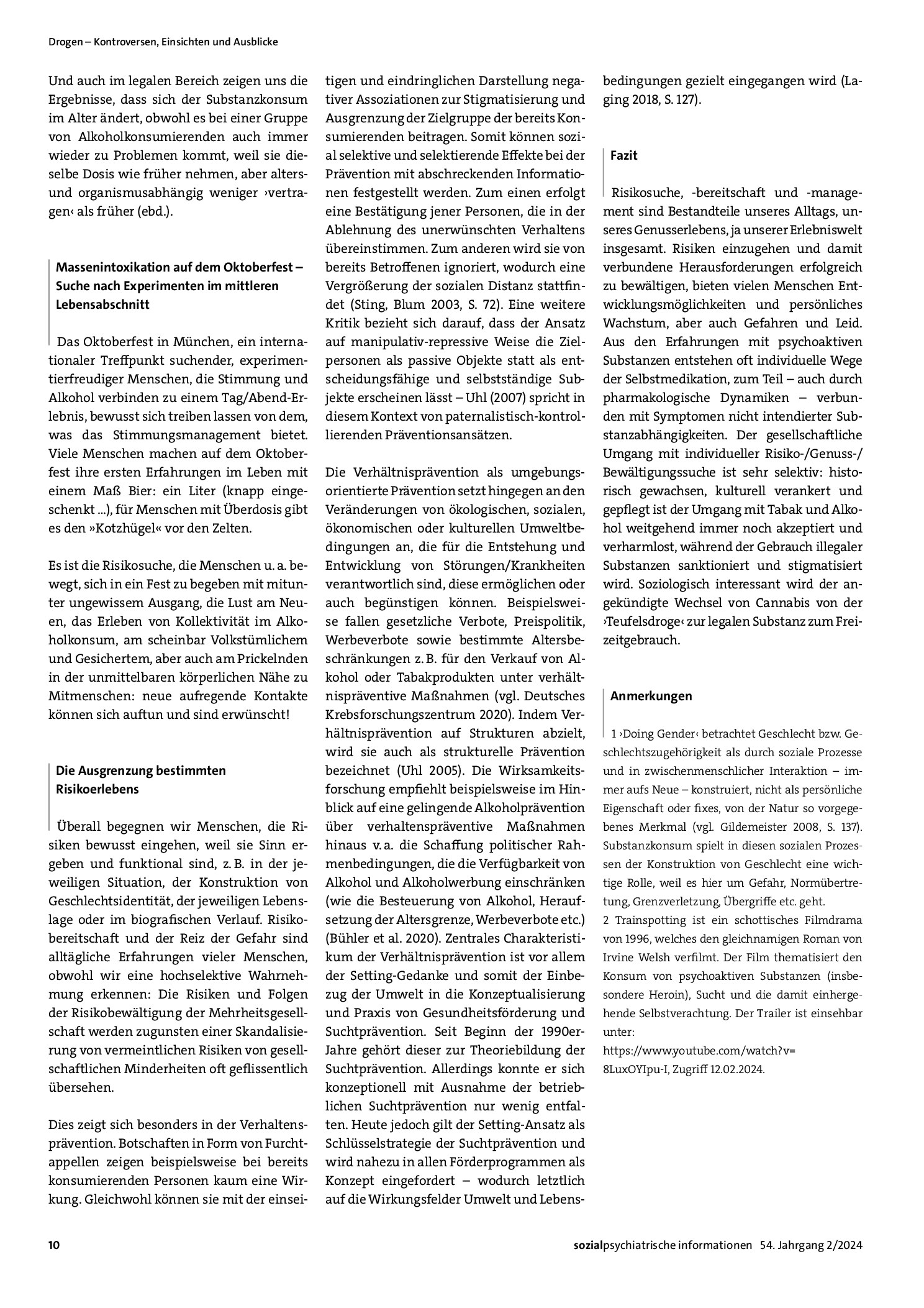 Vorschauseite 3: Der gesellschaftliche Umgang mit psychoaktiven Substanzen, Risiken und Substanzgebrauchsstörungen