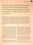 Vorschauseite 1: Empfehlungen des Deutschen Vereins zur qualitativen Weiterentwicklung der rechtskreisübergreifenden Zusammenarbeit von SGB II, SGB III, SGB VIII und SGB IX.