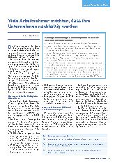 Vorschauseite 1: Viele Arbeitnehmer möchten, dass ihre Unternehmen nachhaltig werden.