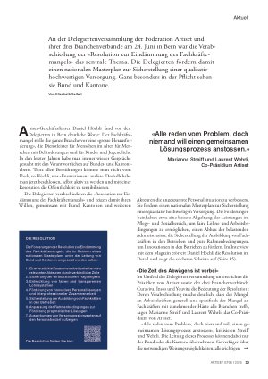Vorschauseite 2: Ein Appell an Bund und Kantone
