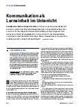 Vorschauseite 1: Kommunikation als Lerneinheit im Unterricht