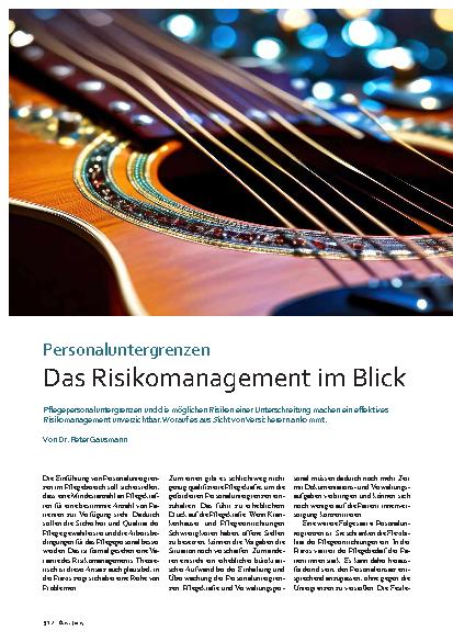 Vorschauseite 1: Personaluntergrenzen Das Risikomanagement im Blick