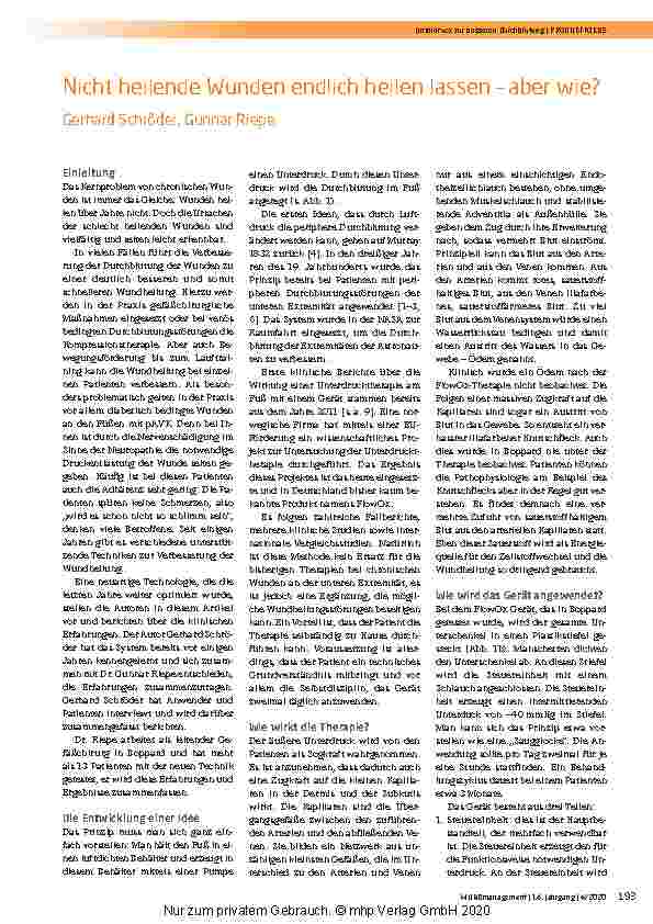 Vorschauseite 1: Nicht heilende Wunden endlich heilen lassen – aber wie?