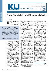 Vorschauseite 1: S wie Sicherheit durch neues Gesetz