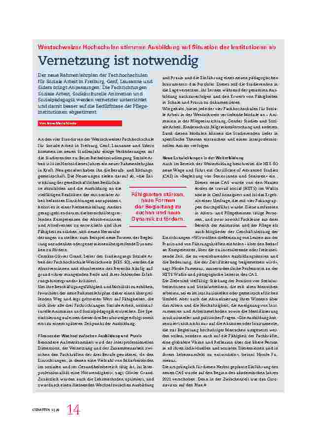 Vorschauseite 4: Betreute Wohnformen sind auf soziale Concierge-Dienste angewiesen. Damit betagte Menschen möglichst lange autonom leben können.