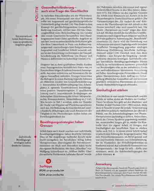 Vorschauseite 4: Sich selbst in den Blick nehmen - Physiotherapeutinnen gesund (im Beruf) halten