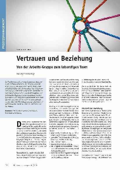Vorschauseite 1: Vertrauen und Beziehung: Von der Arbeitsgruppe zum lebendigen Team
