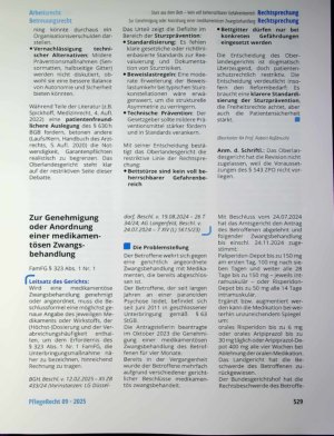 Vorschauseite 1: Zur Genehmigung oder Anordnung einer medikamentösen Zwangsbehandlung