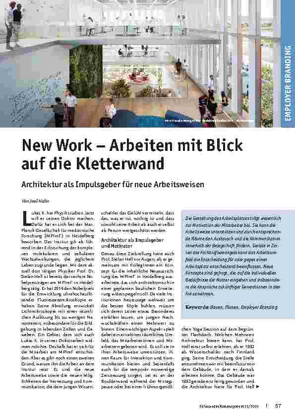 Vorschauseite 1: New Work – Arbeiten mit Blick auf die Kletterwand