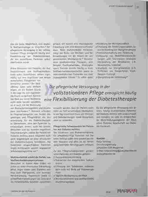 Vorschauseite 4: Diabetesmanagement in der vollstationären Pflege: Auf die Ernährung achten