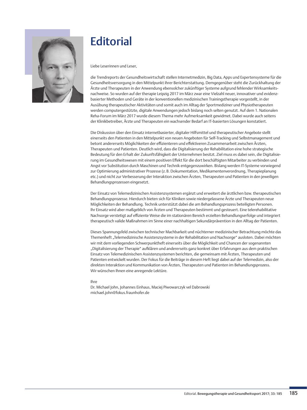 Vorschauseite 1: Editorial