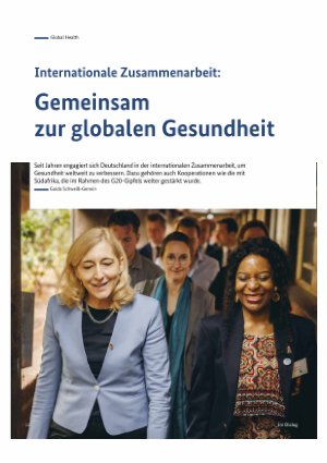 Vorschauseite 1: Internationale Zusammenarbeit: Gemeinsam zur globalen Gesundheit