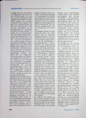 Vorschauseite 3: Zur Eingruppierung einer Krankenschwester in einem Medizinischen Versorgungszentrum (MVZ)