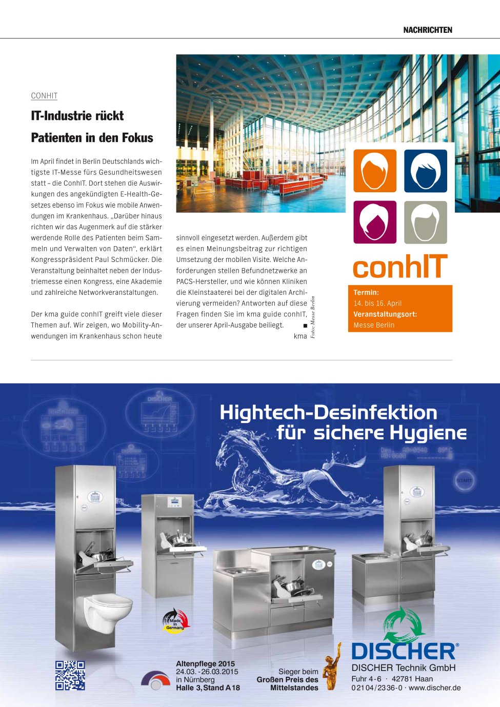 Vorschauseite 1: IT-Industrie rückt Patienten in den Fokus