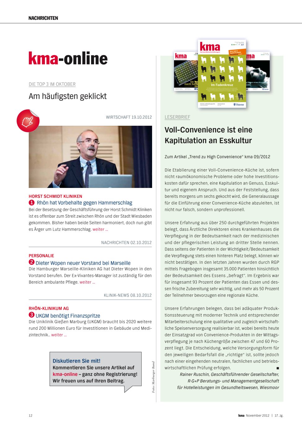 Vorschauseite 1: Voll-Convenience ist eine Kapitulation an Esskultur