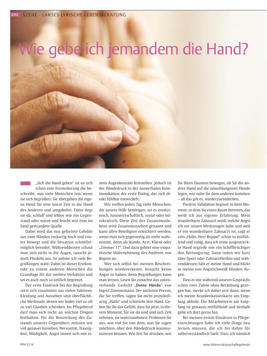 Vorschauseite 1: Wie gebe ich jemandem die Hand?