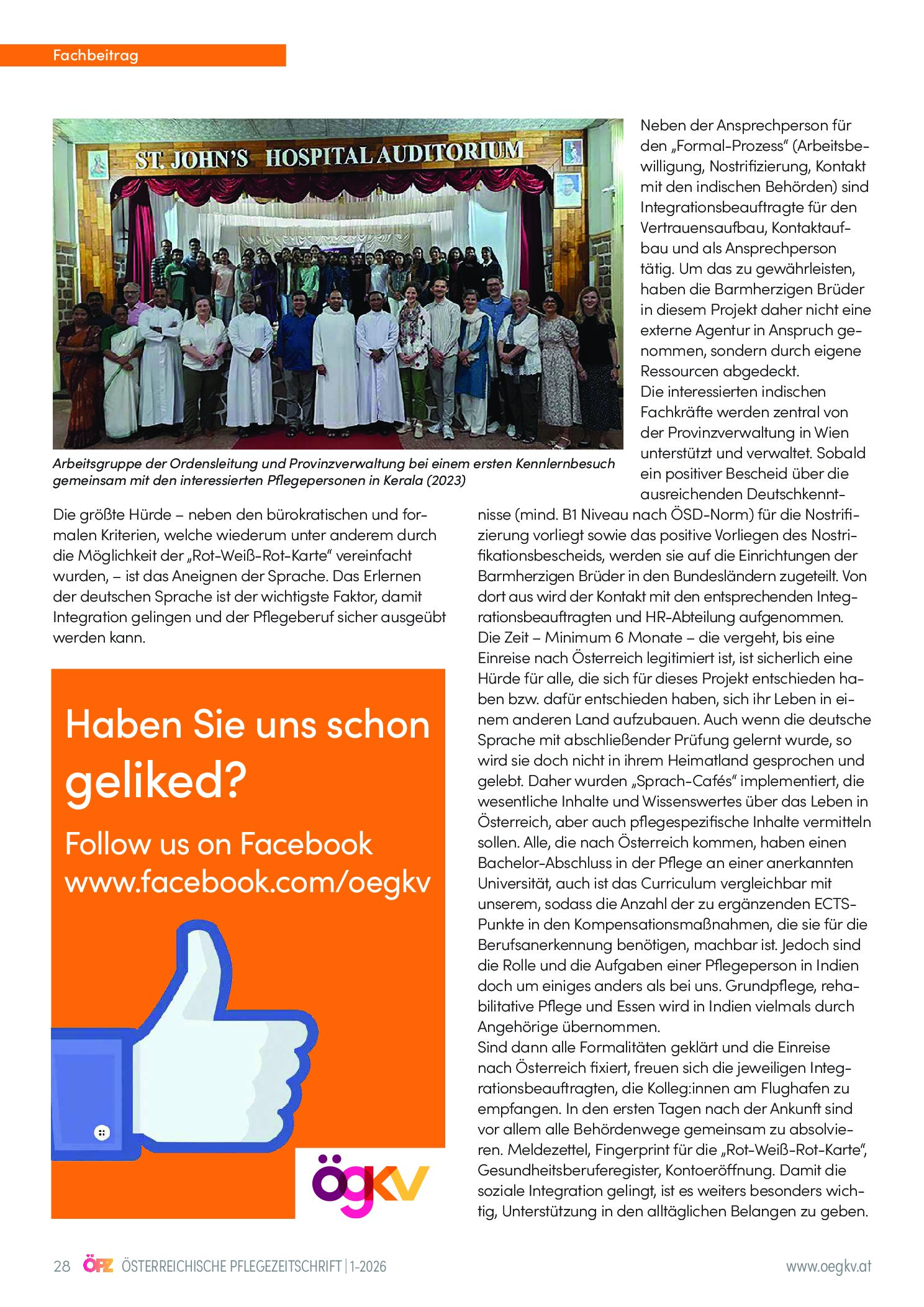 Vorschauseite 2: Neue Spuren in der Pflege – von Kerala nach Wien