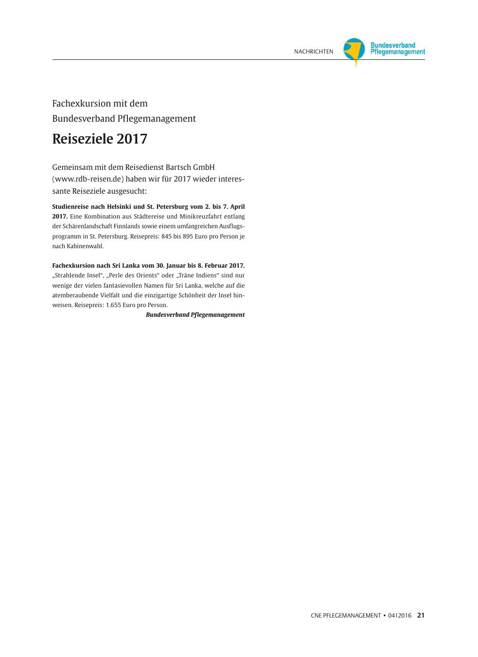 Vorschauseite 1: Reiseziele 2017