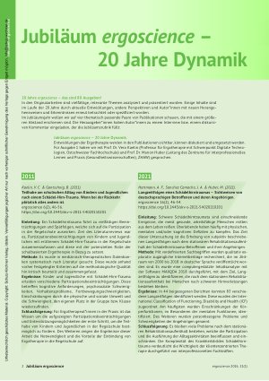 Vorschauseite 2: Happa Birthday Zwei Jahrzehnte Evidenz – 20 Jahre ergoscience!