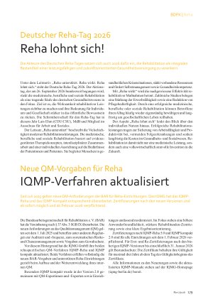Vorschauseite 4: Quo vadis, Rehabilitation? Beitragsstabilität braucht Realitätssinn