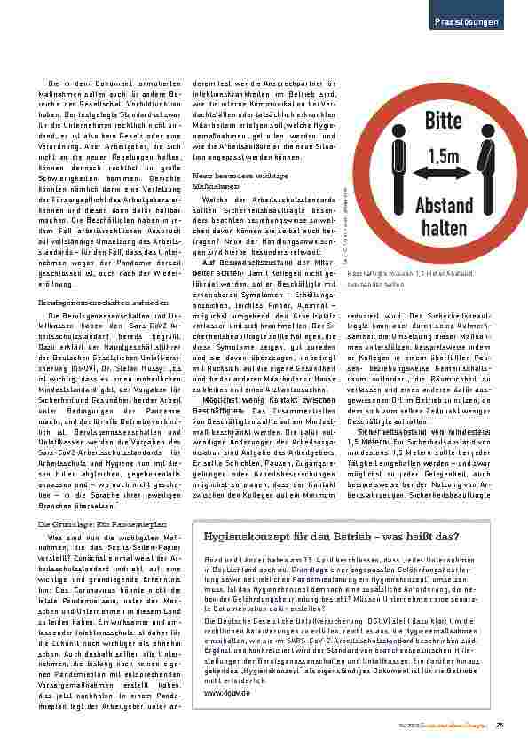 Vorschauseite 2: SARS-CoV-2-Arbeitsschutzstandard. Besondere Zeiten erfordern besondere Maßnahmen.