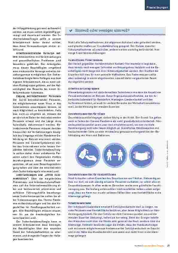 Vorschauseite 4: SARS-CoV-2-Arbeitsschutzstandard. Besondere Zeiten erfordern besondere Maßnahmen.