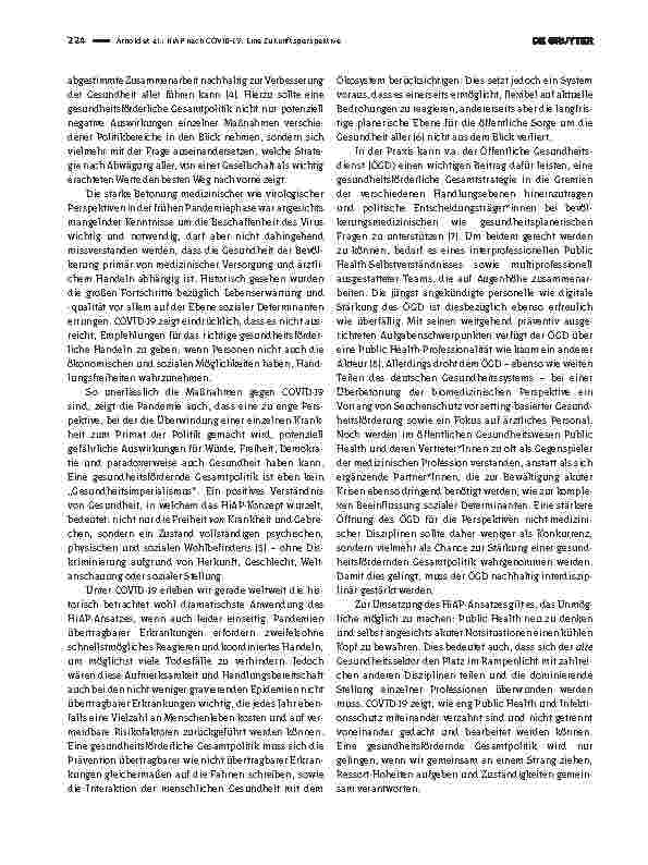 Vorschauseite 2: HiAP nach COVID-19: Eine Zukunftsperspektive des Nachwuchsnetzwerks Öffentliche Gesundheit