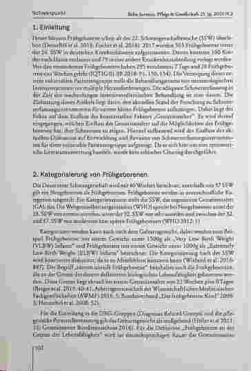 Vorschauseite 2: Sehmerz® Erfassung bei extrem unreifen Frühgeborenen