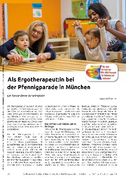 Vorschauseite 1: Als Ergotherapeut:in bei der Pfennigparade in München. Ein besonderer Arbeitsplatz.