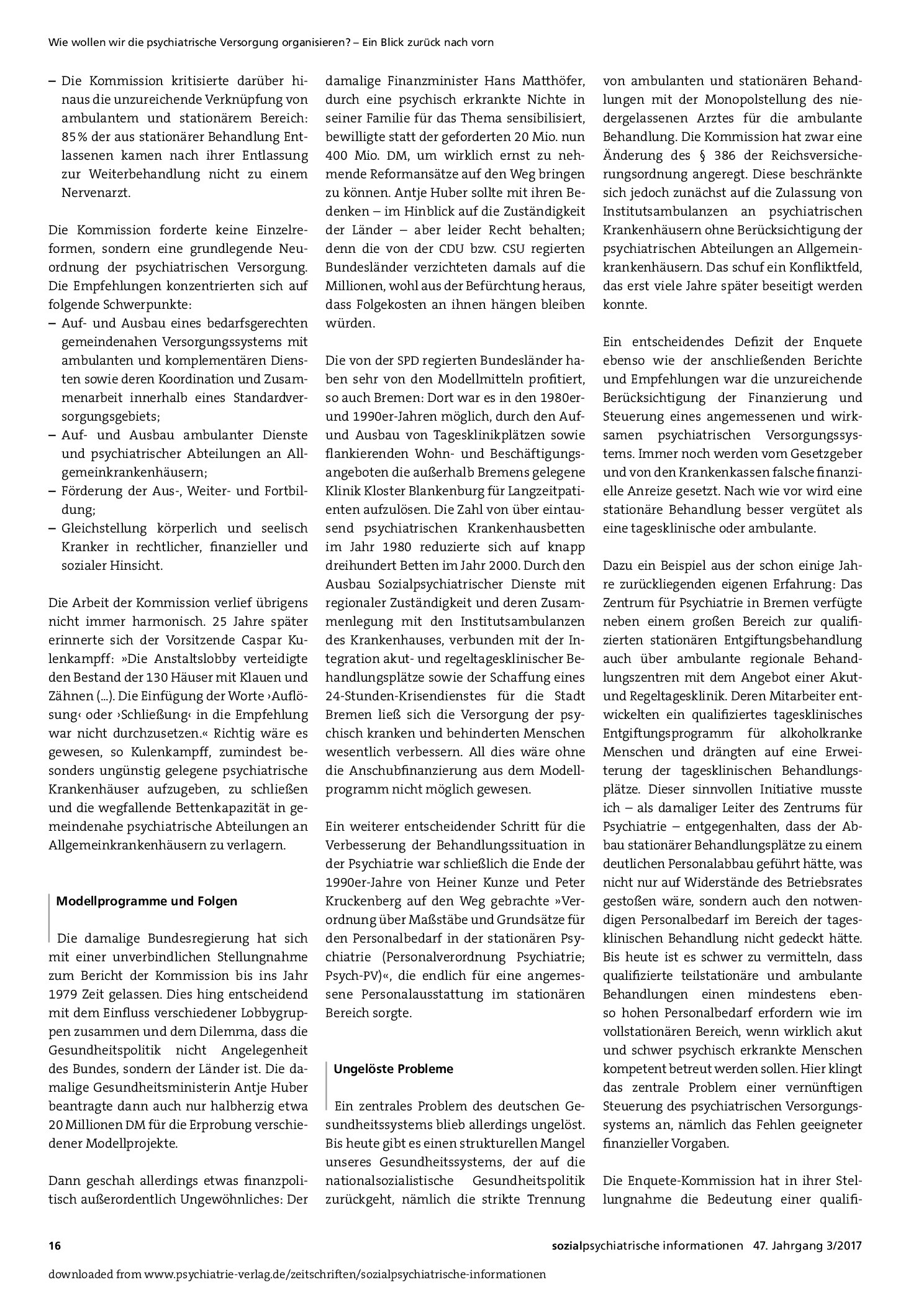 Vorschauseite 3: Psychiatriepolitische Willensbildung und Planung in den 1970er-Jahren
