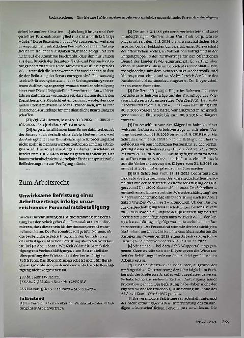 Vorschauseite 5: Bewerberauswahl im Assessment-Center unter Beteiligung eines langjährig freigestellten Personalratsmitglieds